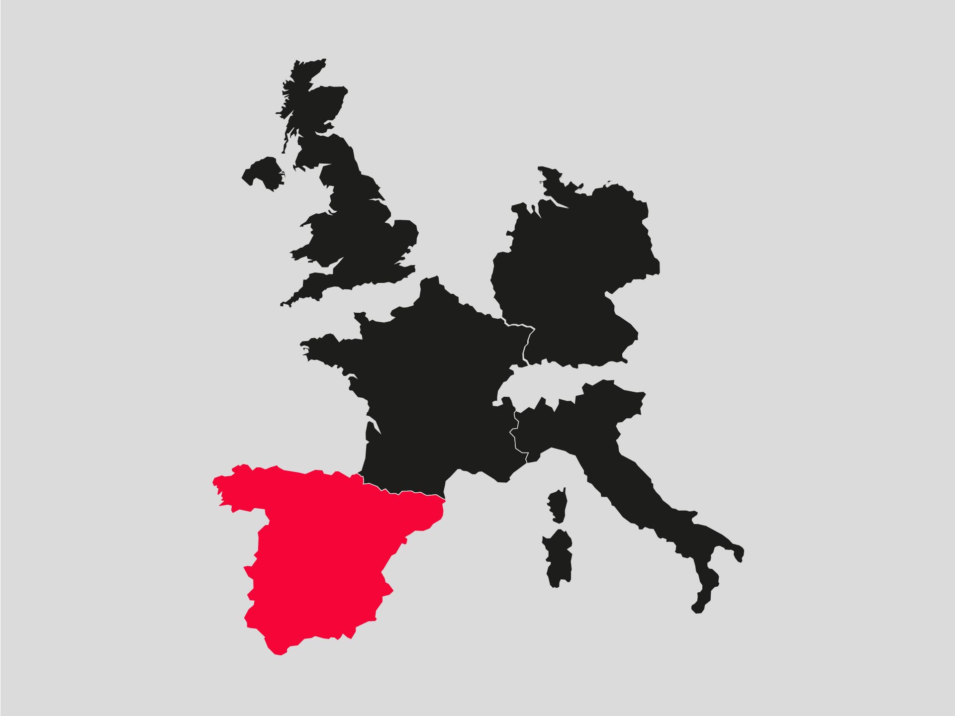 The graphic shows Europe with Spain highlighted in color.