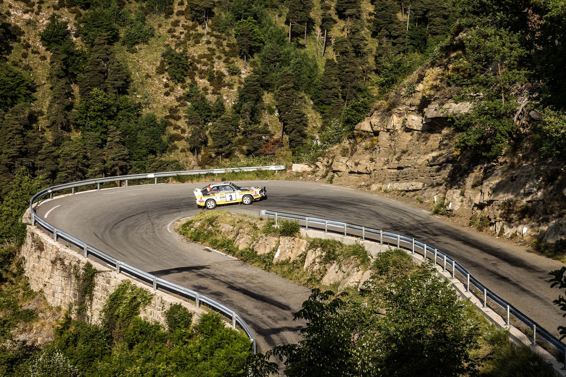 Audi Sport quattro S1 at the Col de Turini. Closed track, professional driver. Don’t try this at home.