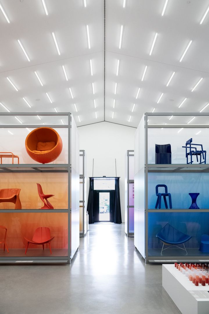 A colourful exhibition at the Vitra Schaudepot.